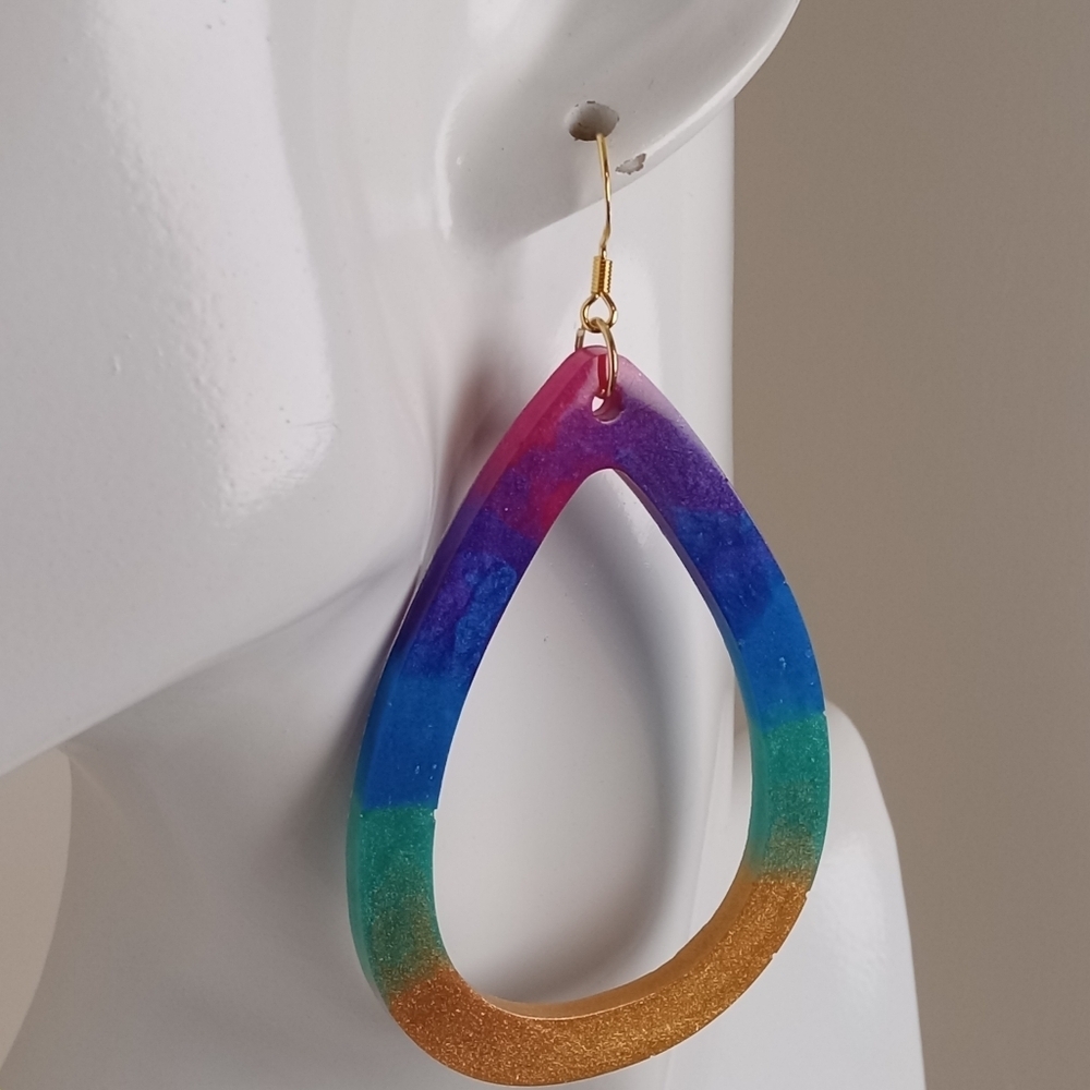 Multicolor Teardrop Earrings - Picture 5 of 10
